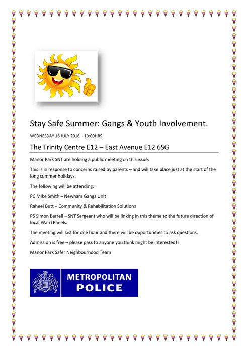 Image of Stay Safe Summer - Gangs & Youth Involvement public meeting